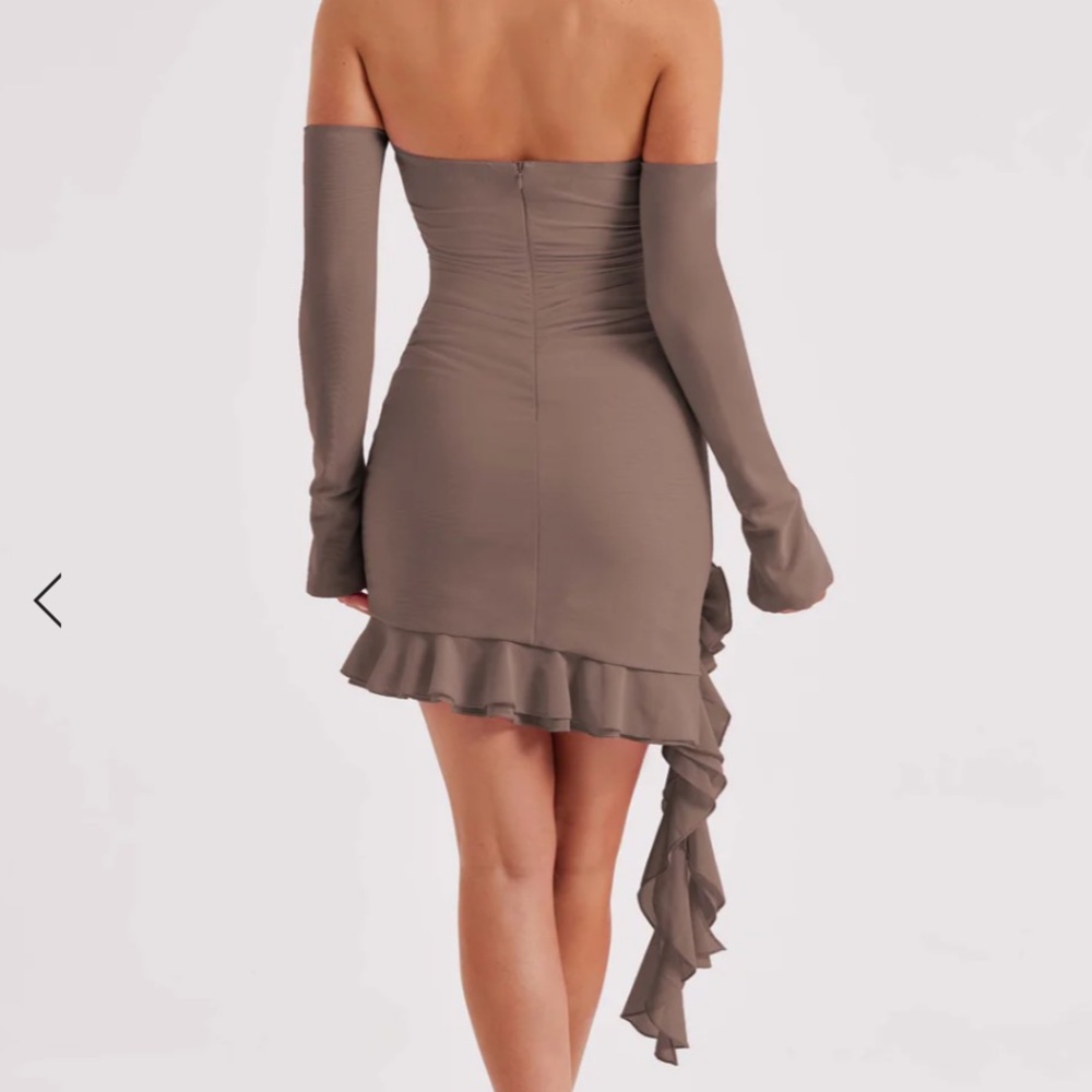 ALIX MINI DRESS - CHOCOLATE - Picture 2 of 4